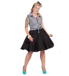 Rockabilly Grijze Rizzo Vrouw Kostuum