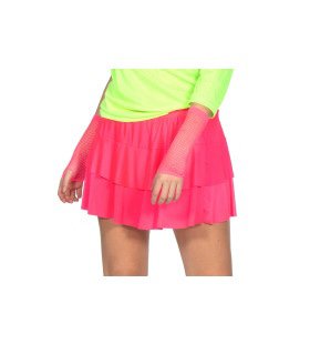 Neon Roze Strokenrok Disco Vrouw