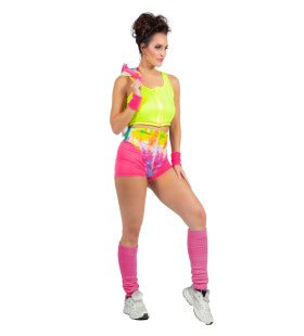 Fitgirl Rollerskate Miami Beach Rosa Vrouw Kostuum