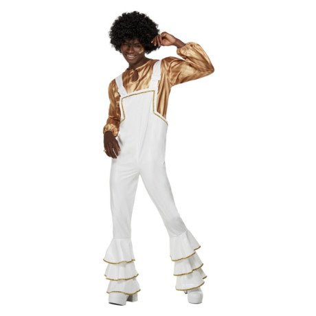 70s Glamour Disco Goud Wit Man Kostuum