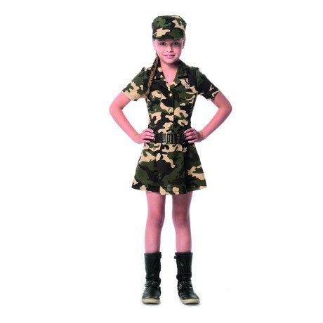 Camouflage Commando Karin Kostuum Groen Meisje