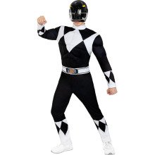 Zwarte Power Ranger Zack Man Kostuum