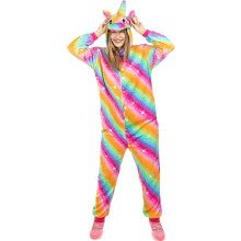 Veelkleurige Unicorn Onesie Vrouw Kostuum