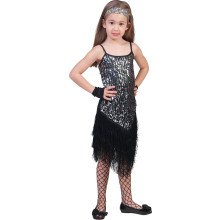 Glitter Fancy Flapper Jurk Zilver Meisje