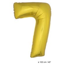 Folie Cijfer Ballon Nummer 7 Goud XL 102cm (Leeg)