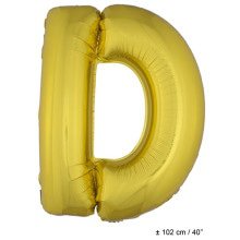 Folie Ballon Letter D Goud XL 102cm (Leeg)