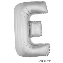 Folie Ballon Letter E Zilver XL 102cm (Leeg)