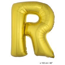 Folie Ballon Letter R Goud XL 102cm (Leeg)