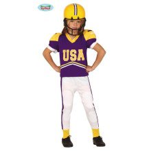 Extra Brede American Football Speler USA Jongen Kostuum