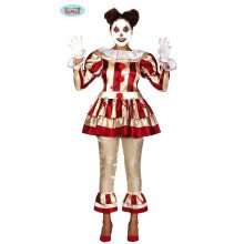 Killer Clown Horror Circus Slash Vrouw Kostuum