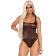 Bronzen Spandex String Bodysuit Vrouw