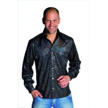 Glimmende Disco Gozer Pailletten Hemd Zwart Man