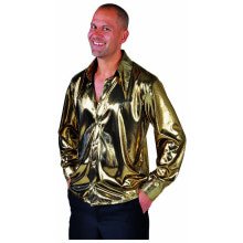 Gouden Glitter Folie Blouse Man