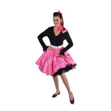 Jaren 50 Swing Rock Rok Roze Stippen Vrouw