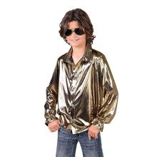 Gouden Glitter Folie Blouse Jongen