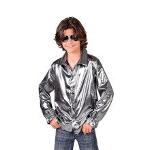 Zilveren Glitter Folie Blouse Jongen