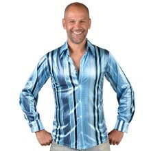 Jaren 70 Blauwe Groovy Blouse Man