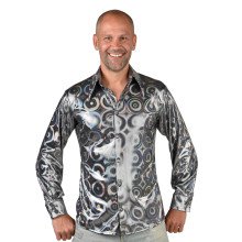 Zilveren Disco Plaatjes Draaier Dj Blouse Man