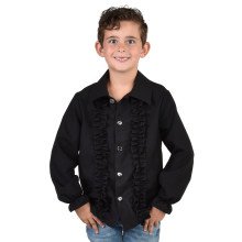 Chique Ruches Blouse Zwart Jongen