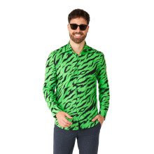 Striped Wild Animal Green Overhemd Man