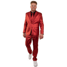 Metallic Glamour Rood 3delig Man Kostuum