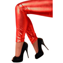 Metallic Rood Legging Bloed Op De Dansvloer Vrouw