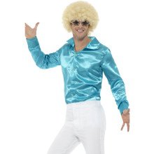 Lekker Krap Blauw Jaren 70 Disco Shirt Man