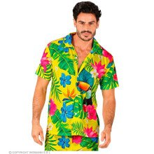 Tropical Island Beach Flowers Geel Shirt Man