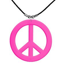 Ketting Peace Symbool Neon Roze