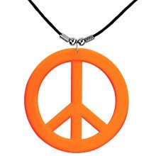 Ketting Peace Symbool Neon Oranje