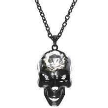 Halloween Juweel Ketting Schedel Met Kristallen Steen