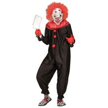 Zwart Rood Horror Killer Clown Man Kostuum