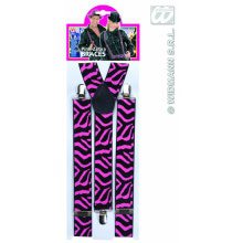 Bretels Zebra Zwart / Roze