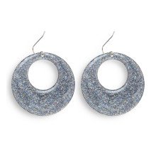 70s-80s Zilver Glitter Oorbellen