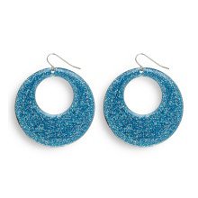 70s-80s Azuur Glitter Oorbellen