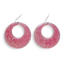 70s-80s Roze Glitter Oorbellen