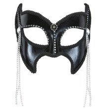 Dominatrix Oogmasker Sm Fashion Met Strass En Stenen, Zwart