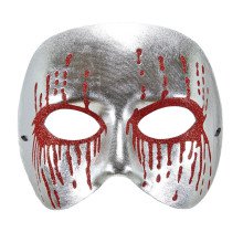 Masker Psychopaat Zilver Met Bloedende Ogen Bloody Pierot