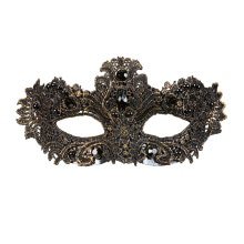 Carnaval Du Lac Oogmasker, Antiek Goud Met Kant En Stenen