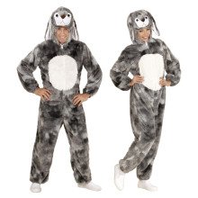 Dieren Onesie Pluche Konijn Grijs Kostuum