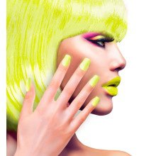 Nagels Airbrush Neon Geel 80s Lady