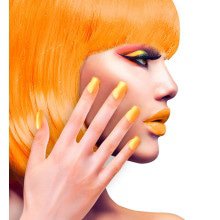 Nagels Airbrush Neon Oranje 80s Lady