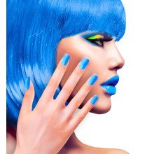 Nagels Airbrush Neon Blauw 80s Lady