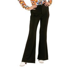 Groovy Gwendolyn 70s Dames Broek, Zwart Vrouw