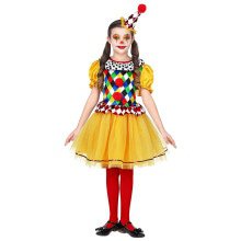 Jolige Clown Vrolijke Kleuren Meisje Kostuum