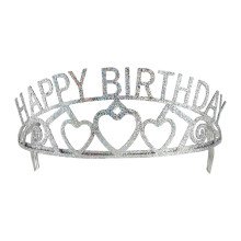 Tiara Happy Birthday Met Hartjes