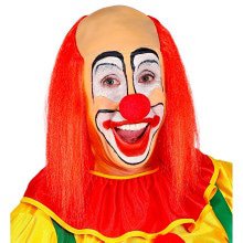 Kale Schedel Met Lang Rood Haar Clown