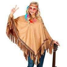 Luxe Zandbruine Indianen Poncho Lonesome Cowboy