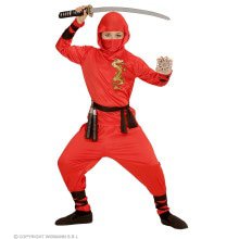 Red Dragon Ninja Strijder Jongen Kostuum