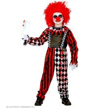 Om Bang Van Te Worden Horror Clown Kind Jongen Kostuum